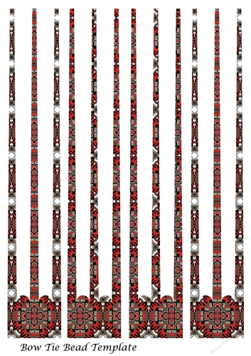 Bow Tie Three Prong Paper Beads Template Design #91