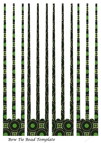 Bow Tie Three Prong Paper Beads Template Design #97