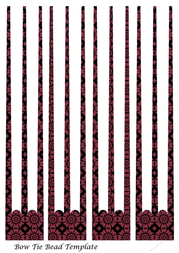 Bow Tie Three Prong Paper Beads Template Design #100