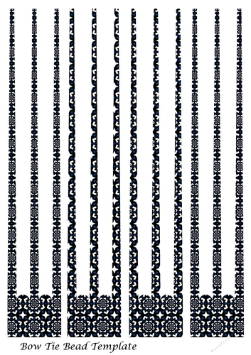 Bow Tie Three Prong Paper Beads Template Design #103