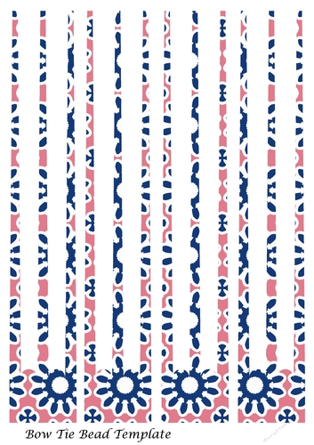 Bow Tie Three Prong Paper Beads Template Design #104