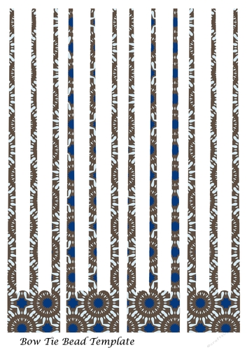 Bow Tie Three Prong Paper Beads Template Design #105