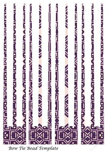 Bow Tie Three Prong Paper Beads Template Design #107