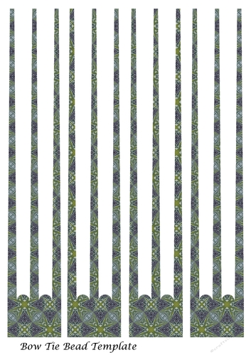 Bow Tie Three Prong Paper Beads Template Design #108