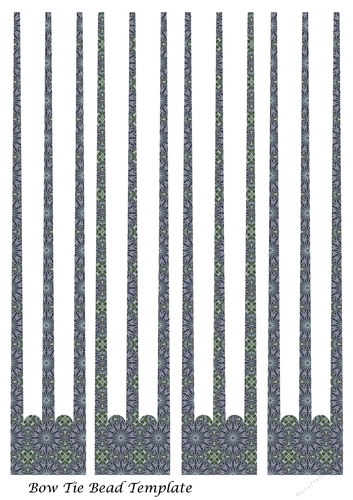 Bow Tie Three Prong Paper Beads Template Design #110