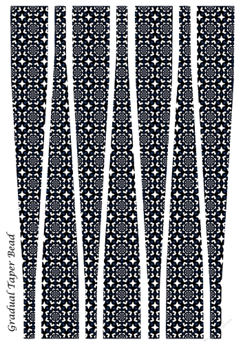 Large Gradual Taper Barrel Paper Beads Template Design #103