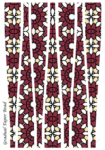 Large Gradual Taper Barrel Paper Beads Template Design #102