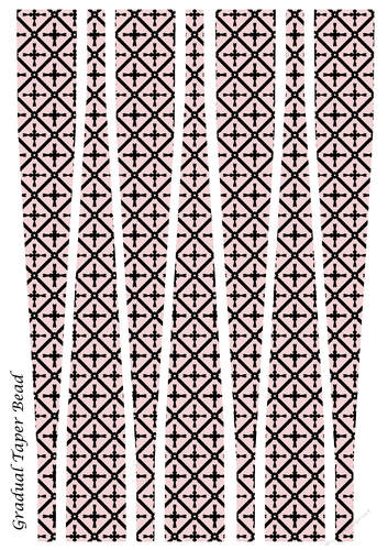 Large Gradual Taper Barrel Paper Beads Template Design #101