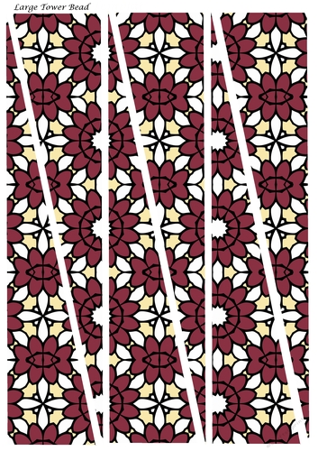 Large Tower Paper Beads Template Design #102