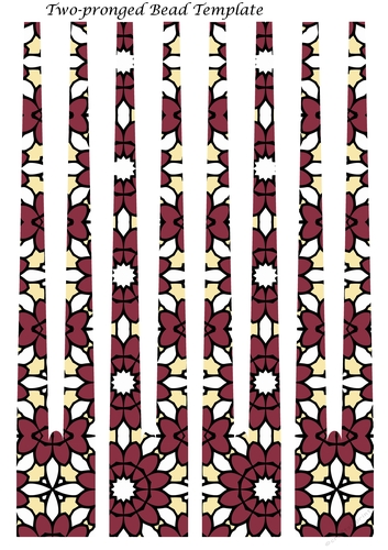 Double Barrel Paper Beads Template Design #102