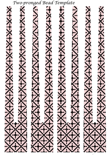 Double Barrel Paper Beads Template Design #101