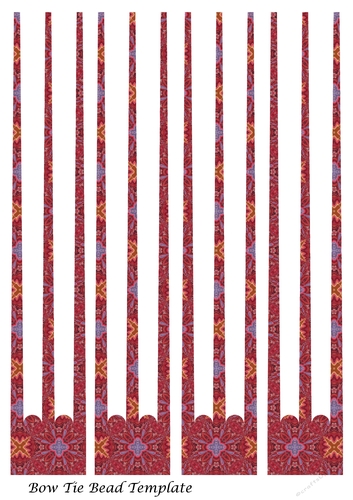 Bow Tie Three Prong Paper Beads Template Design #119