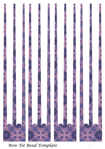 Bow Tie Three Prong Paper Beads Template Design #117