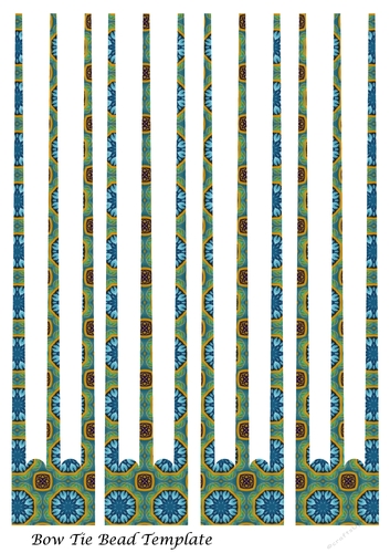 Bow Tie Three Prong Paper Beads Template Design #116