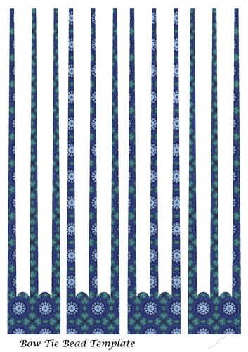 Bow Tie Three Prong Paper Beads Template Design #115