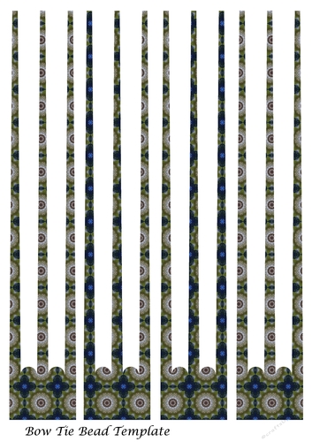 Bow Tie Three Prong Paper Beads Template Design #114