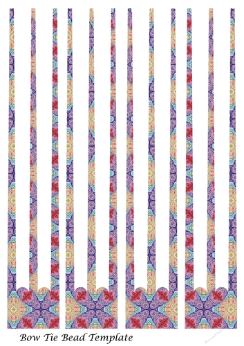 Bow Tie Three Prong Paper Beads Template Design #123