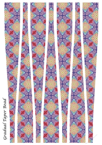 Large Gradual Taper Barrel Paper Beads Template Design #123