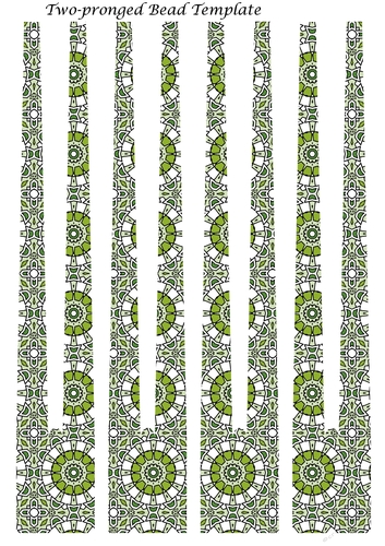 Double Barrel Paper Beads Template Design #125