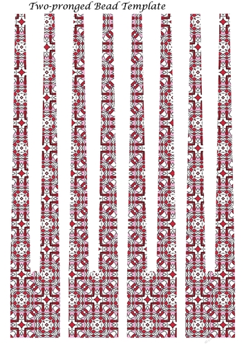 Double Barrel Paper Beads Template Design #130