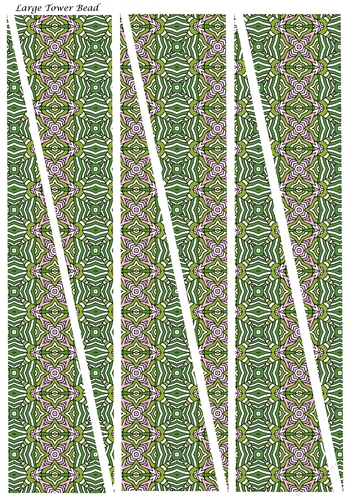 Large Tower Paper Beads Template Design #129