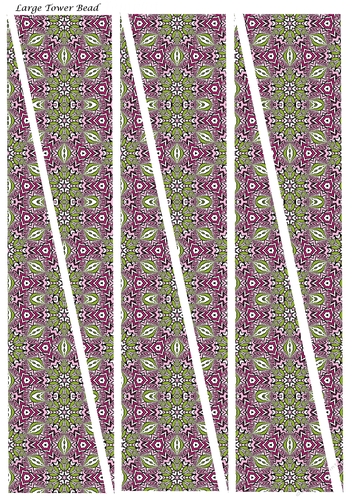 Large Tower Paper Beads Template Design #128
