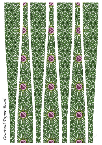 Large Gradual Taper Barrel Paper Beads Template Design #126