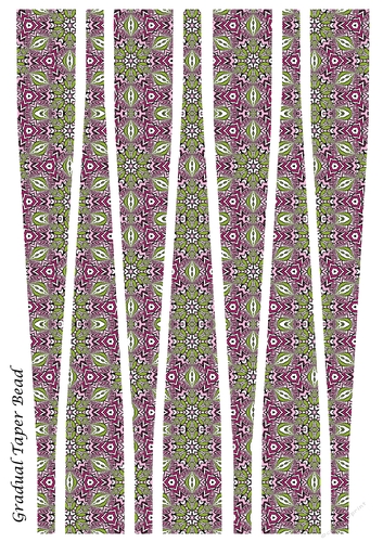 Large Gradual Taper Barrel Paper Beads Template Design #128