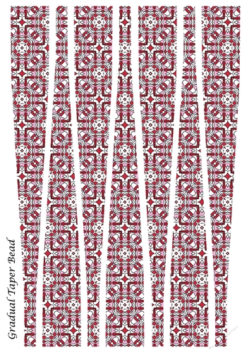 Large Gradual Taper Barrel Paper Beads Template Design #130