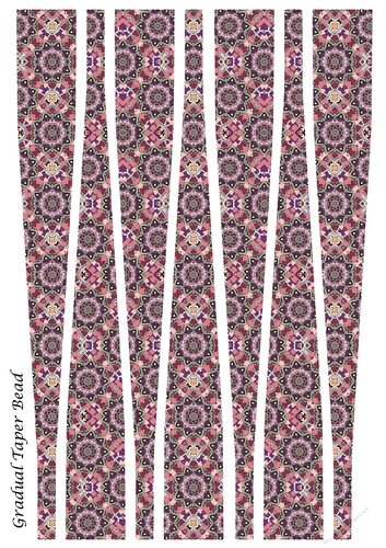 Large Gradual Taper Barrel Paper Beads Template Design #132