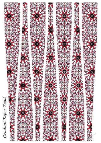Large Gradual Taper Barrel Paper Beads Template Design #134
