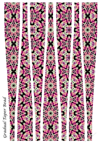 Large Gradual Taper Barrel Paper Beads Template Design #135