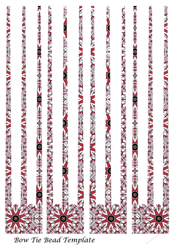 Bow Tie Three Prong Paper Beads Template Design #134