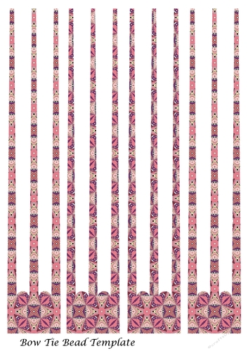 Bow Tie Three Prong Paper Beads Template Design #133