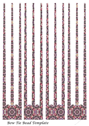 Bow Tie Three Prong Paper Beads Template Design #132