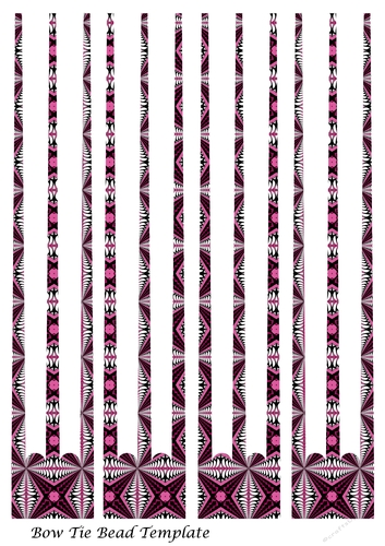 Bow Tie Three Prong Paper Beads Template Design #131