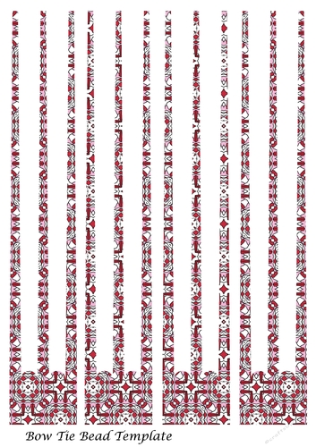 Bow Tie Three Prong Paper Beads Template Design #130