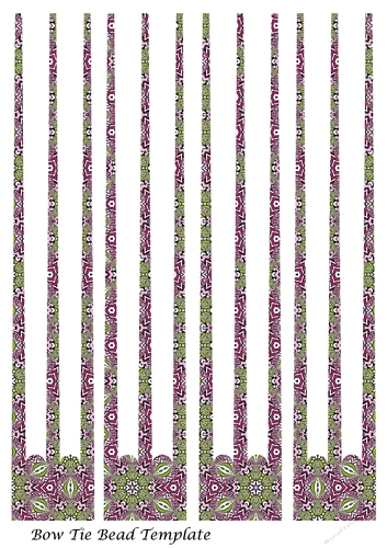 Bow Tie Three Prong Paper Beads Template Design #128
