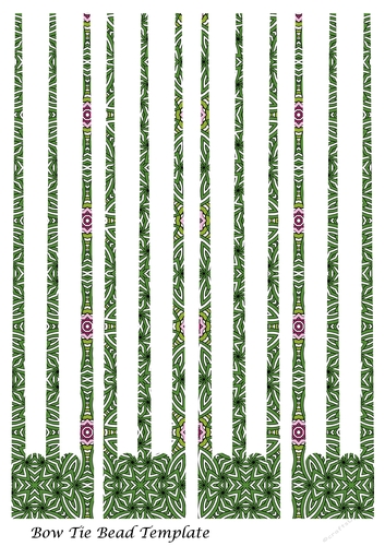 Bow Tie Three Prong Paper Beads Template Design #126