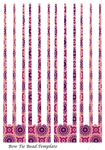 Bow Tie Three Prong Paper Beads Template Design #136