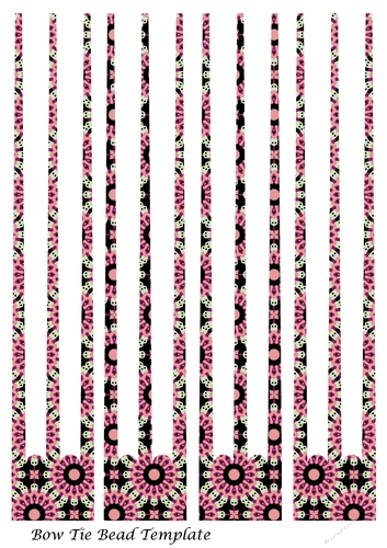 Bow Tie Three Prong Paper Beads Template Design #137