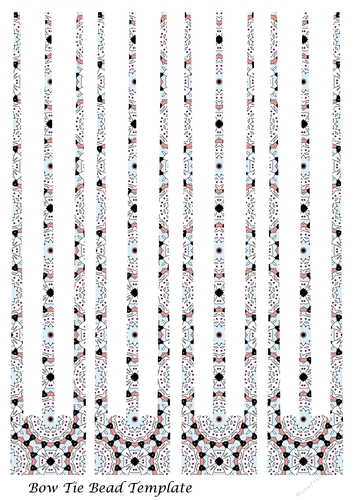 Bow Tie Three Prong Paper Beads Template Design #138