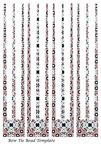 Bow Tie Three Prong Paper Beads Template Design #139