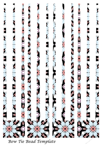 Bow Tie Three Prong Paper Beads Template Design #140