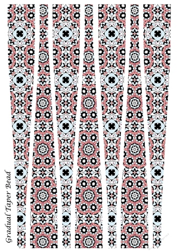 Large Gradual Taper Barrel Paper Beads Template Design #139