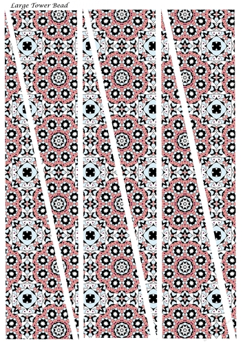Large Tower Paper Beads Template Design #139