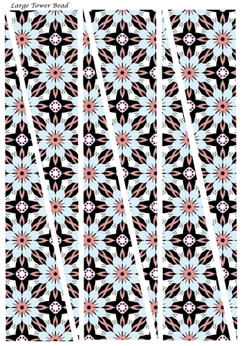 Large Tower Paper Beads Template Design #140