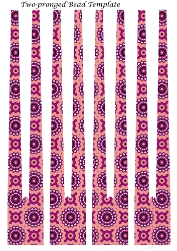 Double Barrel Paper Beads Template Design #136