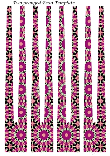 Double Barrel Paper Beads Template Design #142