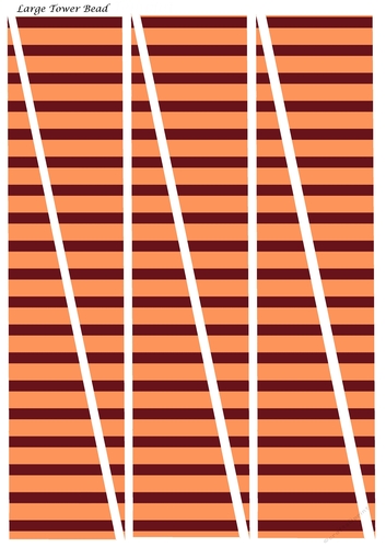 Large Tower Paper Beads Template Design #144